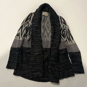 Lucky Brand Stargazer Wool Blend Knit Open Front Cardigan Size large